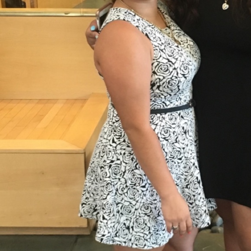 Black and white floral dress